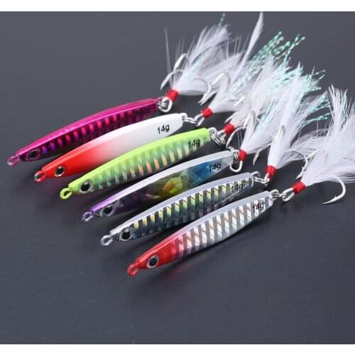 6PCS 14g 17g 21g 30g Metal Lure Fishing Spoon Freshwater Fishing Hard Lure Slice Jig Bait Spoon Fishing Tackle Metal Jig