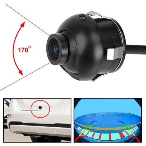 Car Rear Side Front View Camera CCD Reversing Backup Camera Waterproof Night Vision 170 Degree Fisheye Lens Wide Angle Camera