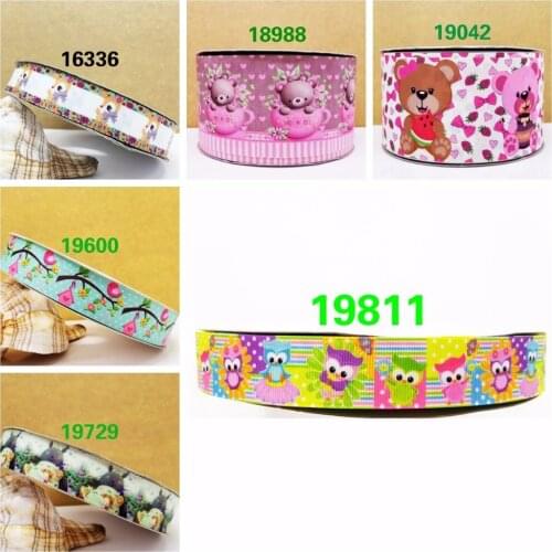 Free shipping 50 yard owl printed grosgrain ribbon 18988