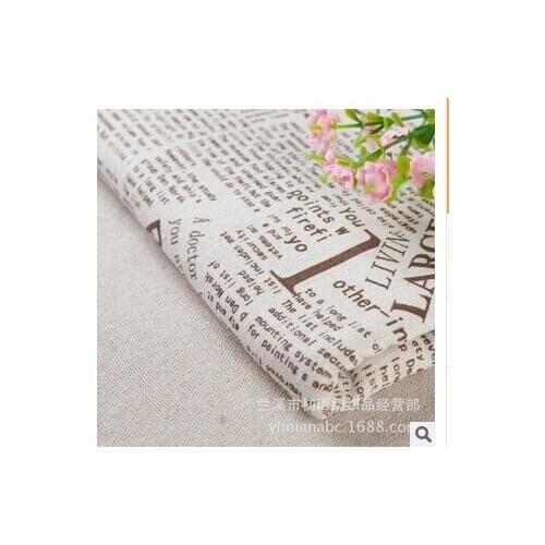 Free shipping zakka linen fabric for patchwork / vintage Alphabetical Newspapers textile sewing crafts 98 cm *145 cm