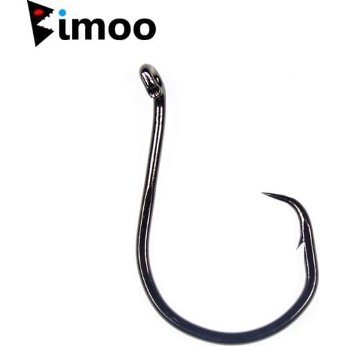 Bimoo 20PCS Up Eye Circle Hook Saltwater Catfish Rig Fish Hooks 3/0 5/0 6/0 8/0