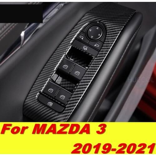 For Mazda3 Mazda 3 2019 2020 2021 Glass switch panel Decorative stickers Door armrest decorative frame car accessories