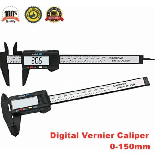 Measuring Tool 0-150mm Digital Vernier Caliper 6 Inch LCD Electronic Carbon Fiber Altimeter Micrometer Gauges Card Ruler