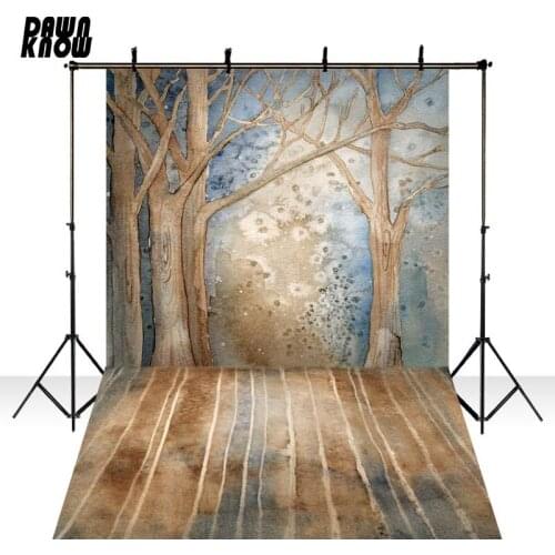 DAWNKNOW Drawing Tree Photography Backdrops Photocall Retro Painting Photo Shoot Background Wedding Children Photo Studio GY201
