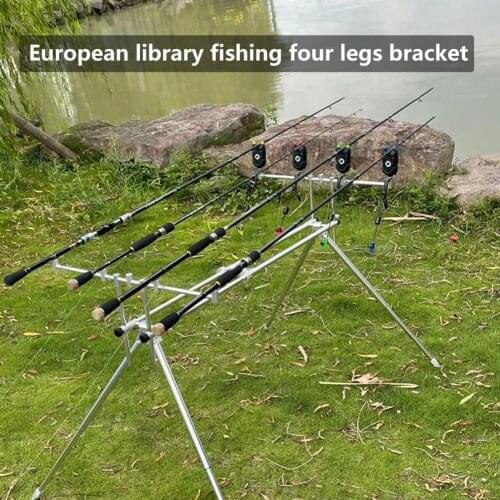 Aluminum Alloy Functional Fish Pole Holder Locker Sturdy Fishing Rod Support Quick to Fold for Crucian Carp