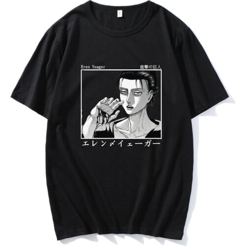 Attack on Giant Japanese Anime Allen T-shirt O-neck Mens Short-sleeved Harajuku Style Printing Fashion Oversized T-shirt Men