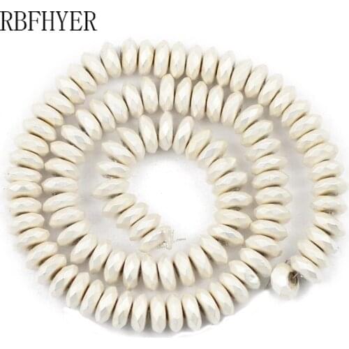 Faceted Flat Round Hematite Matte Silvers Gold Natural Stone Charm Loose Beads For Jewelry Making DIY bracelet Accessories