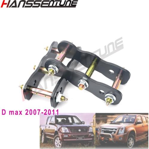 HANSSENTUNE 4x4 Accessories 2" Lift Kits Double shackle Rear Greasable Shackles Kits steel for D-MAX 2007-2011