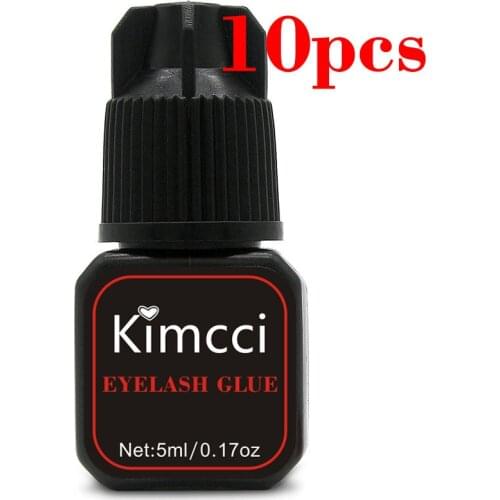 Kimcci 10pcs/lot Eyelash Extension Glue 2-3 Seconds Fast Drying Eyelashes Glue Pro Lash Glue Black Adhesive Retention Long Last