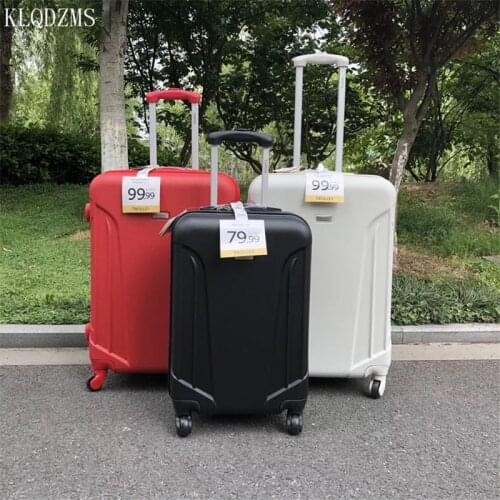 KLQDZMS 20’’24’’28 Inch Classic Suitcase On Wheels ABS Women Cabin Rolling Luggage Student Suitcase Simple Style