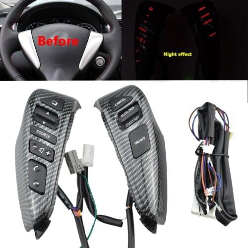 Car styling buttons For NISSAN TIIDA SENTRA SUNNY Livina ALMERA Steering Wheel Cruise Control Bluetooth cruise button Switch