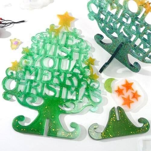 Christmas Tree Set Silicone Mold DIY Christmas Bell Crystal Epoxy Resin Mold