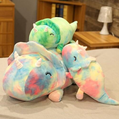 Colorful Dinosaur Plush Toys Stuffed Animal Dinosaur Triceratops Stegosaurus Plush Dolls Kids Gifts
