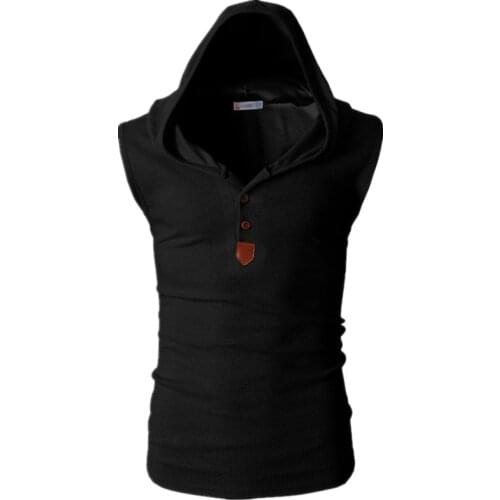 2016 Summer New Arrivals Fashion Multi-color Hooded Casual Tank Top Men bodybuilding Fitness Men Tank Top 8 colors