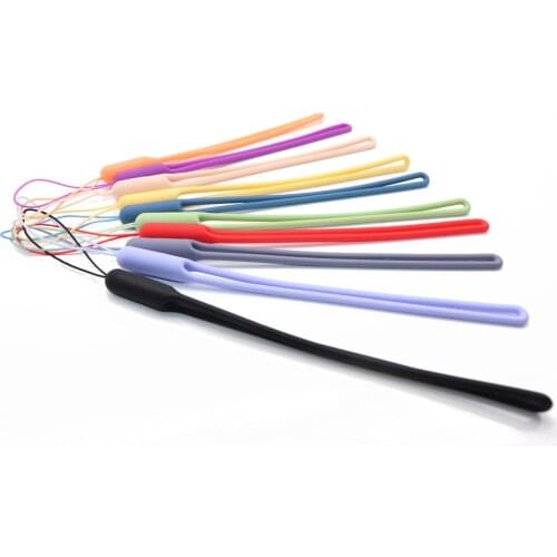 Multicolor Soft Silicone Wrist Lanyard Mobile Phone Chain Straps Keychain Charm Cords DIY Hang Rope Lanyards