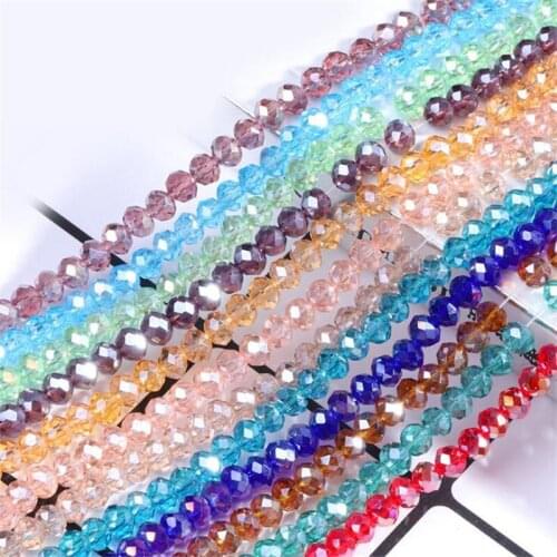 Multi Color 6x8mm 68PCS Bicone Austria Crystal Beads Cut Faceted Wheel Glass Beads For Jewelry Making DIY Bracelet Necklace