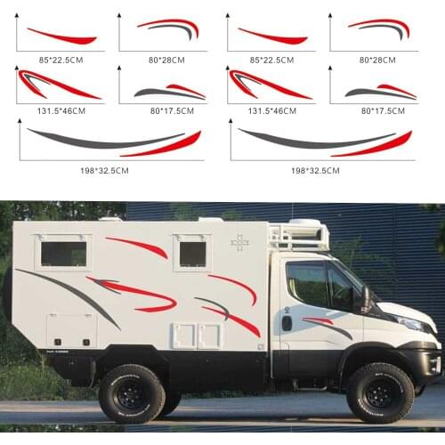 Car Side Stripes Stickers DIY Sports Styling Decoration Decal Automobiles Car Tuning Accessories For Car Caravan Trailer Camper