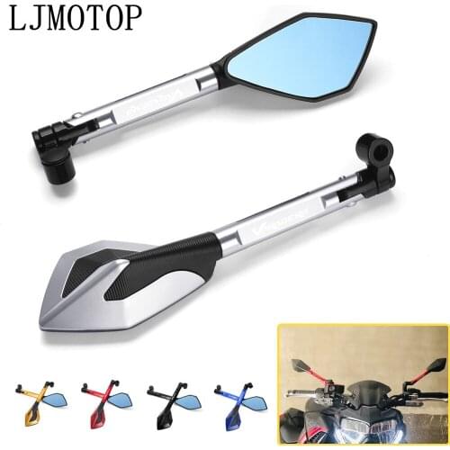 NEWEST For HONDA XL1000 V Varadero XL1000 1999-2013 CNC Aluminum Motorcycle Handlebar Rear View Mirrors Blue Anti-glare Mirror