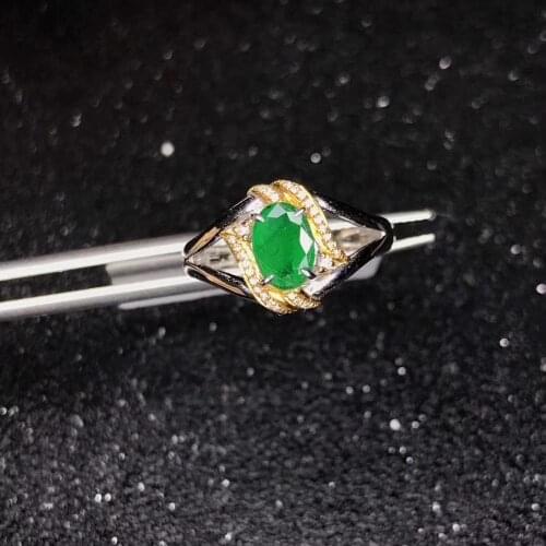 New Arrival Real and Natural emerald ring 925 sterling silver Fine jewelry For men or women