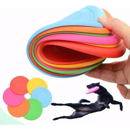 Pet Dog Training Toys Flying Disc Outdoor Toys Large Pet UFO Training Toy Rubber Flying Saucer Dog Cat Toy Dog Game Flying Discs