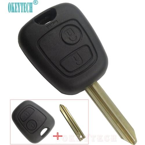 OkeyTech 2 Buttons Remote Key Fob Car Key Case for Citroen C1 C2 C3 Saxo /Xsara /Picasso /Berlingo Uncut Blade Auto Key Shell
