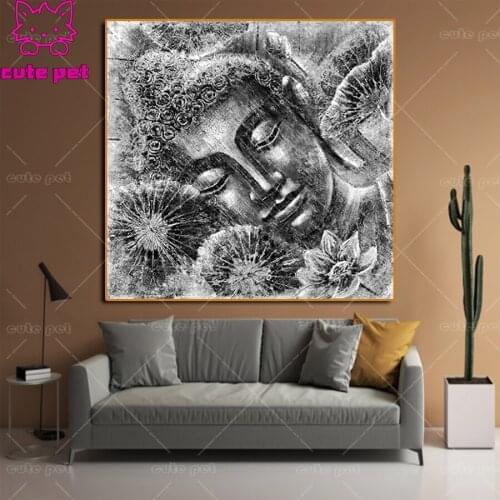 Full Square Round Drill 5D religion DIY Diamond Painting Buddha flower 3D Embroidery Cross Stitch 5D Rhinestone Home Decor Gift