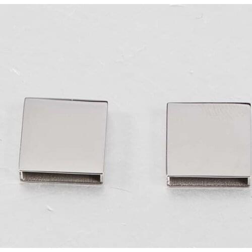 Hollow Square Pendants For Jewelry Making STainless Steel Mirror Polished Charms Connector Charms Wholesale Charm 20pcs/lot