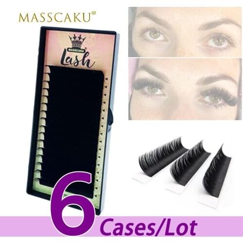 6case/lot High quality 0.07 0.10 thickness 0.05 to 0.25 faux mink eyelashes individual eyelash soft false eyelash extensions
