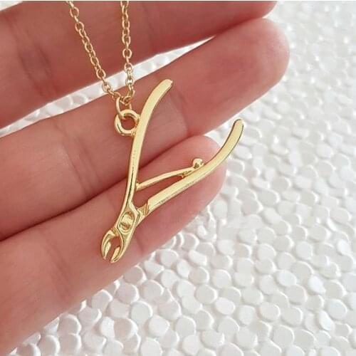 Manual Handmade DIY Tool Pliers Forceps Wrench Tweezers Spanner Pendant Chain Necklaces Repair Instrument Mechanic Jewelry