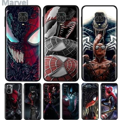Silicone Cover Spiderman And Venom For Xiaomi Redmi Note 10 10S 9 9S Pro Max 9T 8T 8 7 6 5 Pro 5A 4X 4 Phone Case