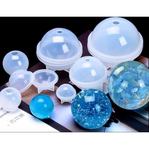 Mix Wholesale Liquid Epoxy Resin Mold Round Ball Style Resin Mold Silicone For UV Resin Art Supplies Soft Mould