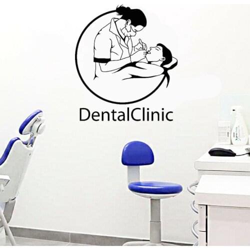 Dental Clinic Logo Vinyl Wall Sticker Dental Clinic Dentist Teeth Nursing Wall Decor Decal Waterproof Room Glass Door Deocr Z670