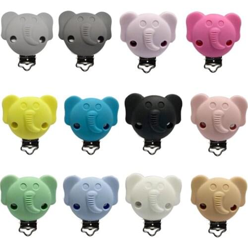 10 round silicone pacifier elephant mouth clip koala nipple clip bisphenol a free DIY baby teeth Necklace chewing teeth chain bu