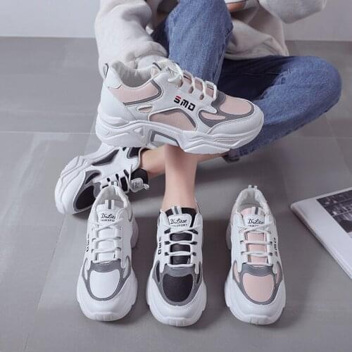 Sports shoes womens 2020 autumn new womens shoes breathable casual old shoes womens thick bottom increased white shoes women