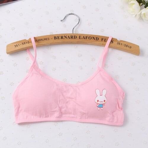 2019 fashion hot girl underwear high quality wireless girl adolescent soft cotton bra cartoon image for young girl band bra