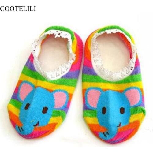COOTELILI 1pair Lace Baby Socks With Rubber Soles Anti Slip Socks For Newborn Children Infant Baby Girls Boys Sneaker Socks