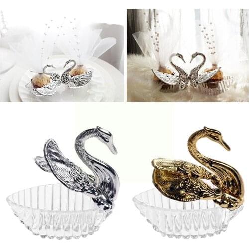 1PC Creative New Wedding Candy Box Little Swan Transparent Gift Snack Boxes Acrylic Sunflower Plate Seeds T1O5