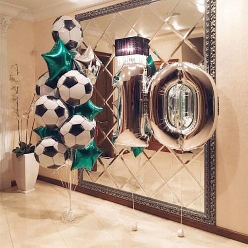 10pcs Football Soccer Theme Party Round Balloons Black White Confetti Helium Balloon Sports Meet Boy Party Decoration Supplies