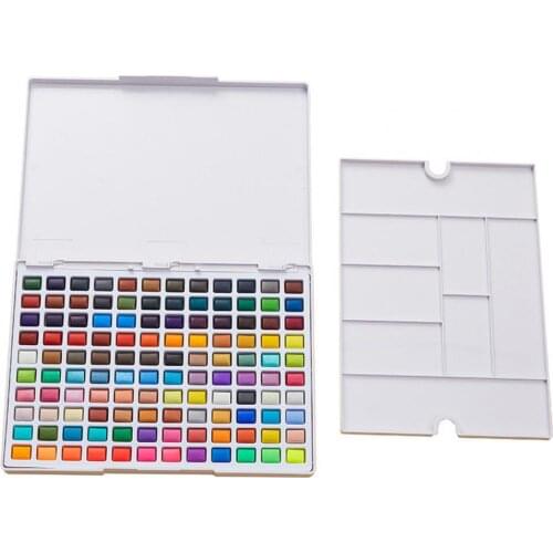 120 Colour High Pigment Load Watercolor Paint Acid Free Plastic Intermixable Travel Solid Watercolor Paints Kit Paint Supplies