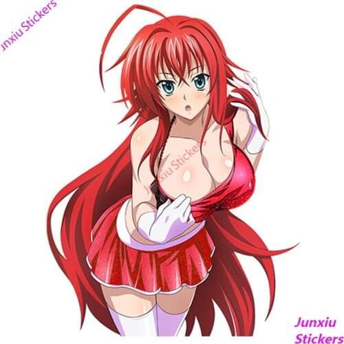 3D Sexy Uniform Girl High School DxD Funny Anime Car Styling Rias Gremory Render for Bumper Motorcycle Car Decoration KK13*9cm