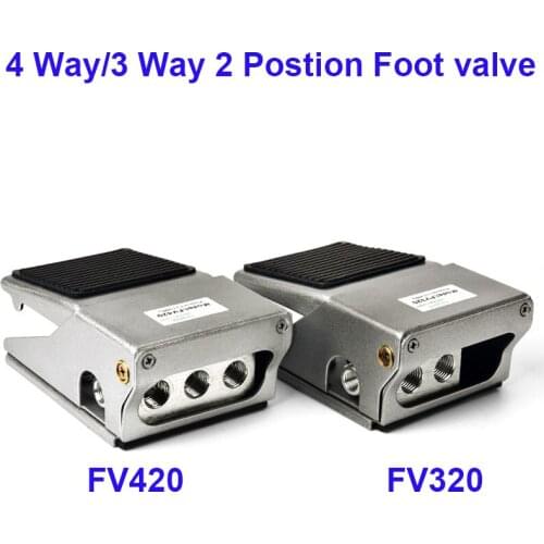 GOGOATC 4 way/3 way 2 position air pneumatic foot pedal valve 1/4 inch BSP FV420 FV320 Manual valve with fittings