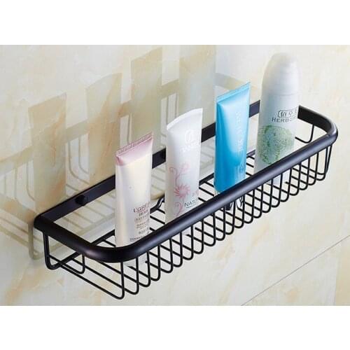 450mm Black Oil Rubbed Antique brass Wall Mounted Bathroom Shower Shelf Storage Basket Bathroom Accessory mba064