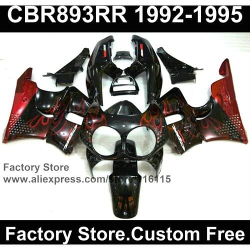 ABS Motorcycle fairing kits for HONDA 1992 1993 1994 1995 CBR900RR 92 93 94 95 CBR 893RR CBR 893 red flame fairings kits