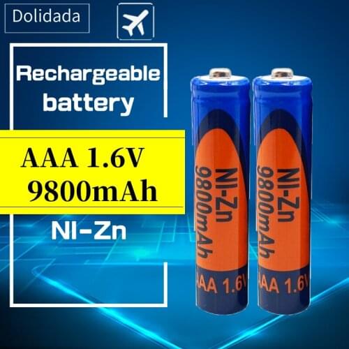 Ni-Zn AAA Rechargeable Batteries NI-ZN 9800mAh 1.6V Battery for toys MP3 Solar Lights Digital Camera MP4 RC car