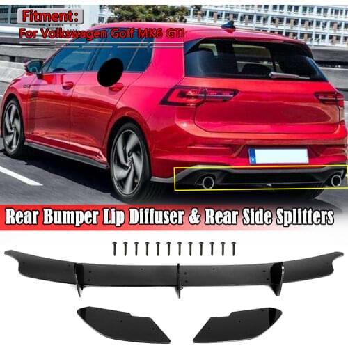 ABS Car Rear Bumper Lip Diffuser & Rear Side Splitters Protection Spoiler For Volkswagen VW Golf 6 VI MK6 GTI Car Styling