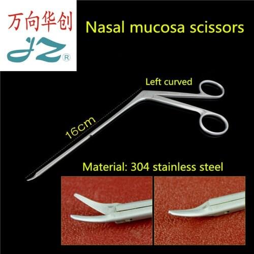 Jz Otolaryngology surgical instrument medical nasal mucosa scissors gun shaped right left straight nasal nose tissue scissors