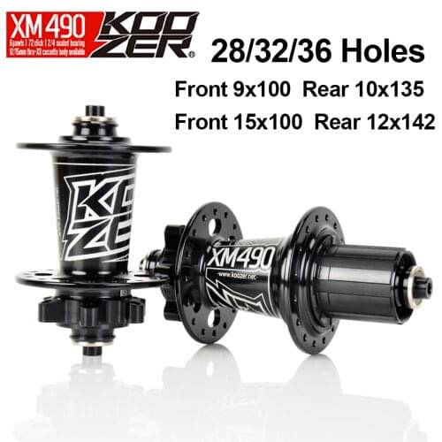 Koozer XM490 4Bearing Hub Mountain Bike Through28/ 32/36 Holes Bicycle Disc Brake Shimano 8-11 Speed