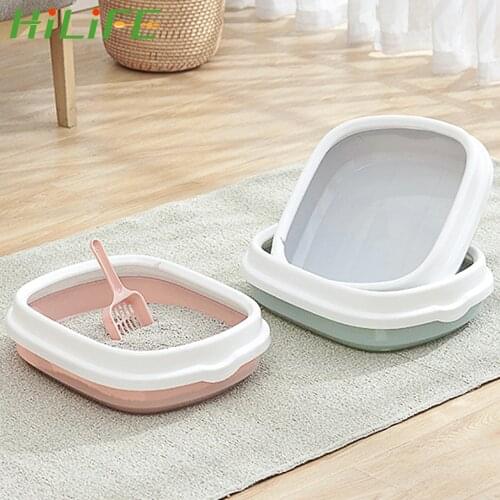 HILIFE 1 Set Cat Dog Tray with Scoop Anti-Splash Dog Toilet Cat Litter Box Pet Toilet Bedpan Excrement Training Sand Litter Box