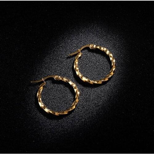 MANGOSKY Golden fashion ring stainless steel ear ring 2mm