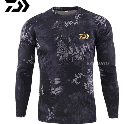 Men DAIWA Fishing T Shirt Summer Man Long Sleeve Camouflage Fishing Clothing Outdoor Sport Breathable Quick Dry Fishing Clothes